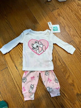 Disney Baby Girl Pink & White Matching Set NWT